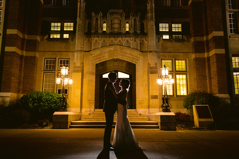 A couple outside Heritage Hall