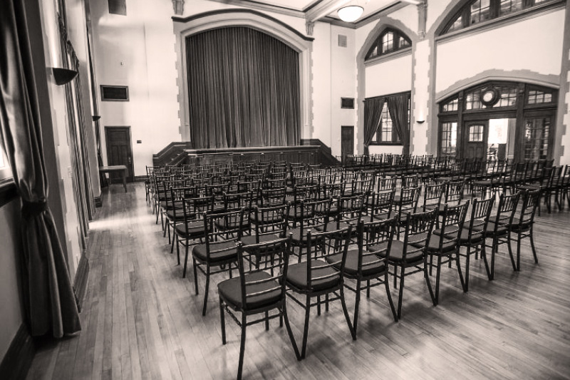 Wedding setup in Macdonald Hall