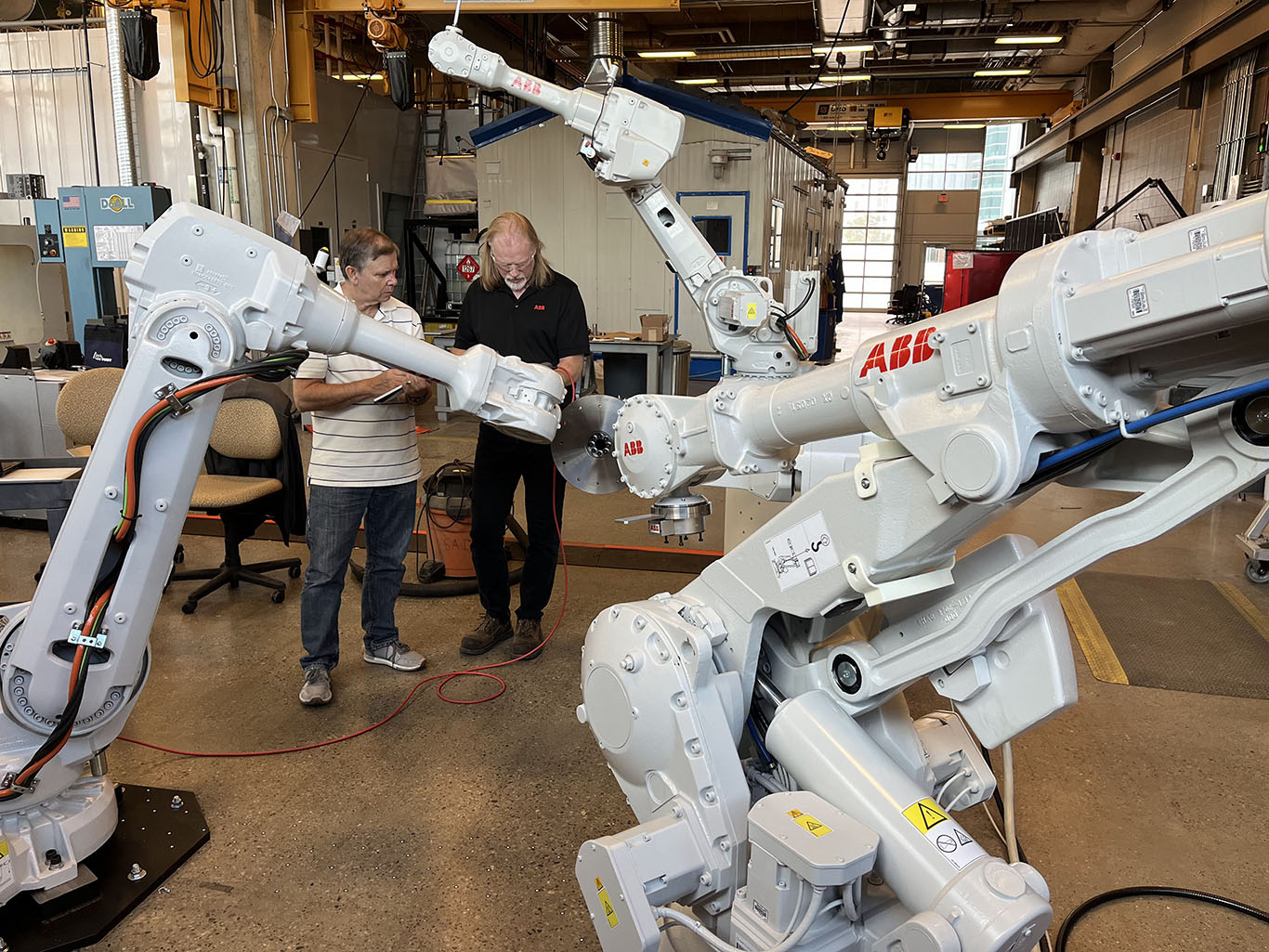 robot arms in the robotics lab