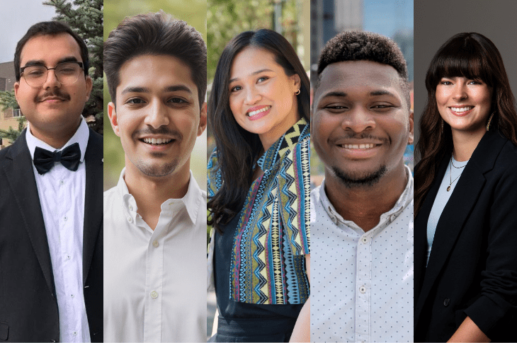 A collage of SAIT's five 2024 valedictorians.